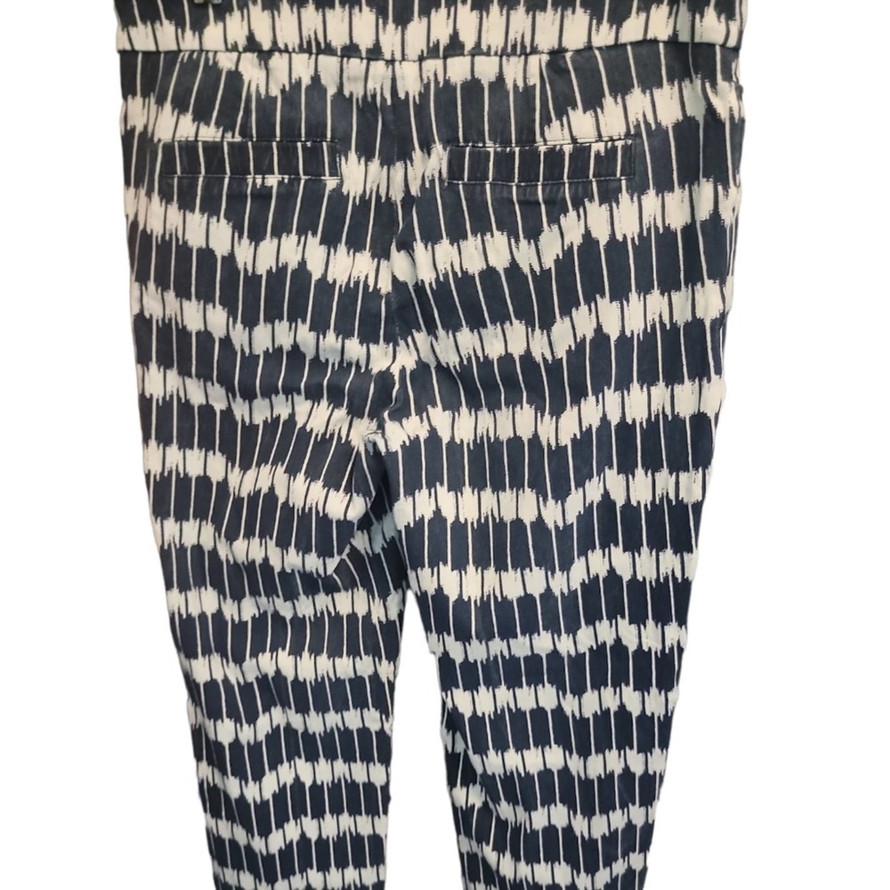 Sharagano Pants Pullon Elastic Waistband No Show Pockets Blue White Sz 6 - Picture 2 of 5